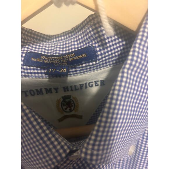 Tommy Hilfiger Men's Gingham Check Button Down Shirt 17-34 XL 100% Cotton - Picture 4 of 5